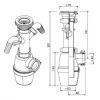 Сифон 1/2"х40 с двумя отводами